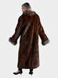 Woman's Demi Buff Mink Fur Coat with Crystal Fox Collar and Cuffs