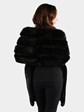 Woman's Dyed Black Sable Fur Straight Stole