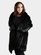 Woman's Dyed Black Sable Fur Straight Stole