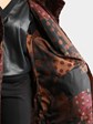 Woman's Plus Size Dark Brown Sheared Sculptured Mink Fur Hooded Stroller
