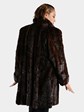 Woman's Plus Size Dark Mahogany Sculptured Mink Fur Swing Stroller