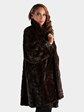 Woman's Plus Size Dark Mahogany Sculptured Mink Fur Swing Stroller