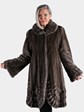 Woman's Blue Iris Female Mink Fur Stroller