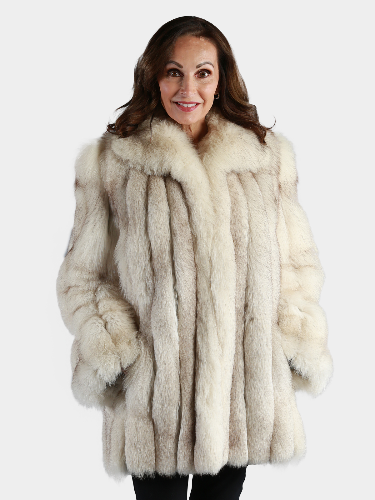 Woman's Natural Blue Fox Fur Jacket - Estate Furs