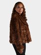Woman's Plus Size Whiskey Sculptured Mink Fur Jacket
