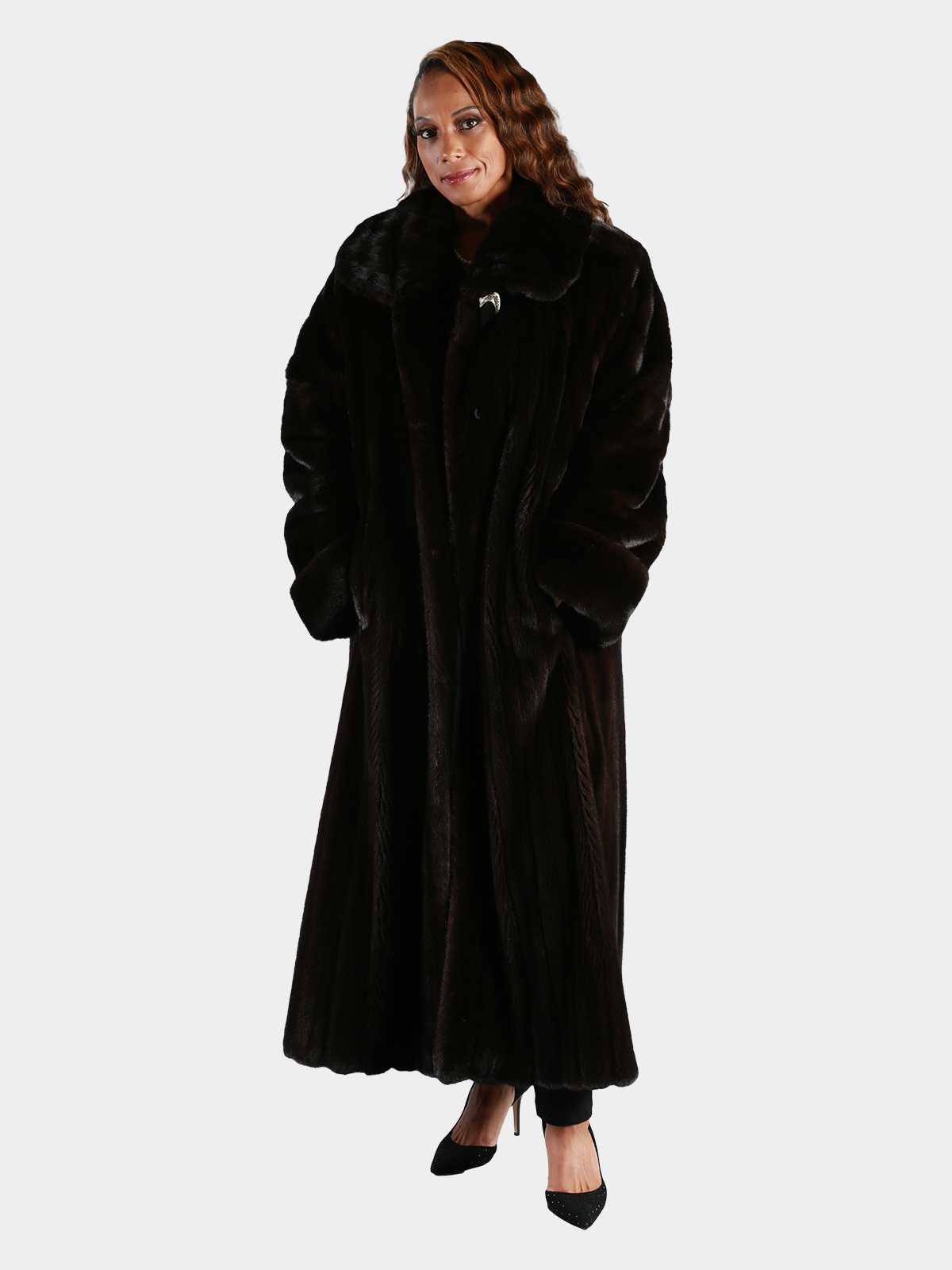 Woman's Plus Size Ranch Female Mink Fur Coat