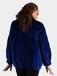Woman's Royal Blue Sheared Mink Fur Jacket