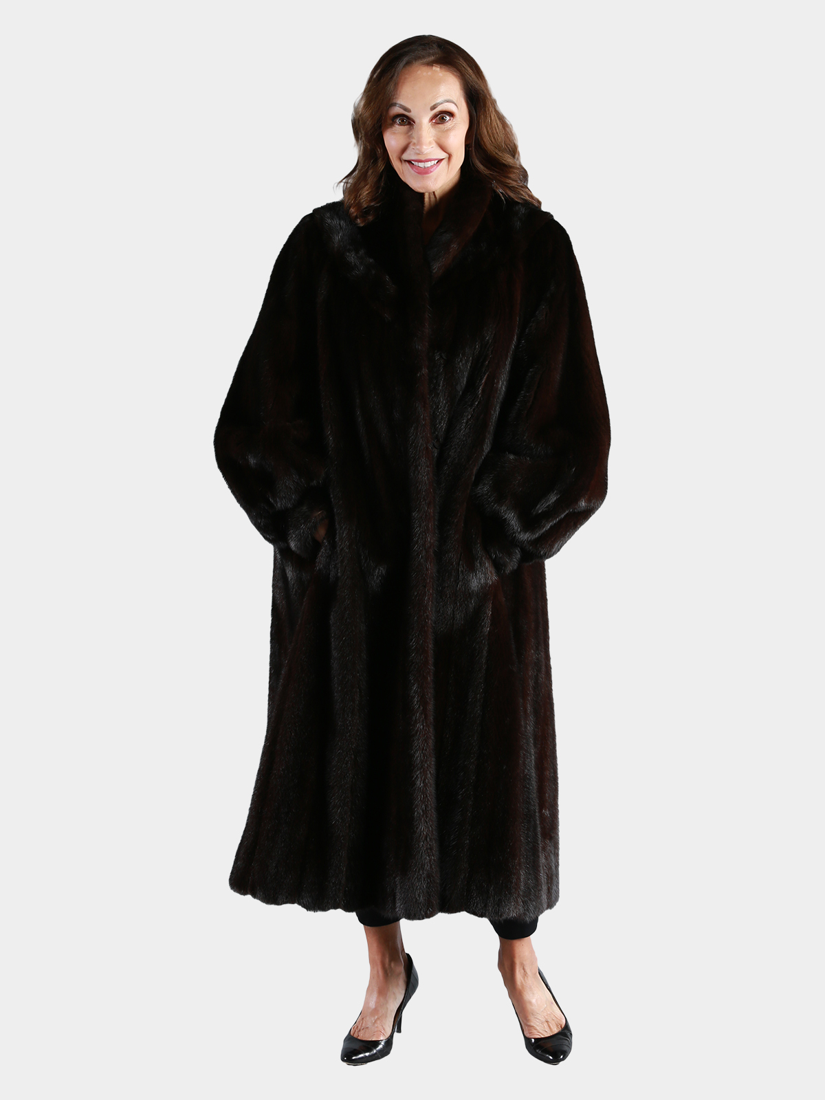 Woman's Deep Mahogany Female Mink Fur Coat