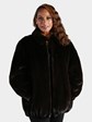 Woman's Plus Size Ranch Female Mink Fur Zipper Jacket