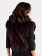 Woman's Short Purple Finn Racoon Fur Vest