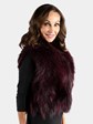 Woman's Short Purple Finn Racoon Fur Vest