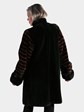 Woman's Black Sheared Beaver Fur 3/4 Coat