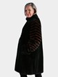 Woman's Black Sheared Beaver Fur 3/4 Coat