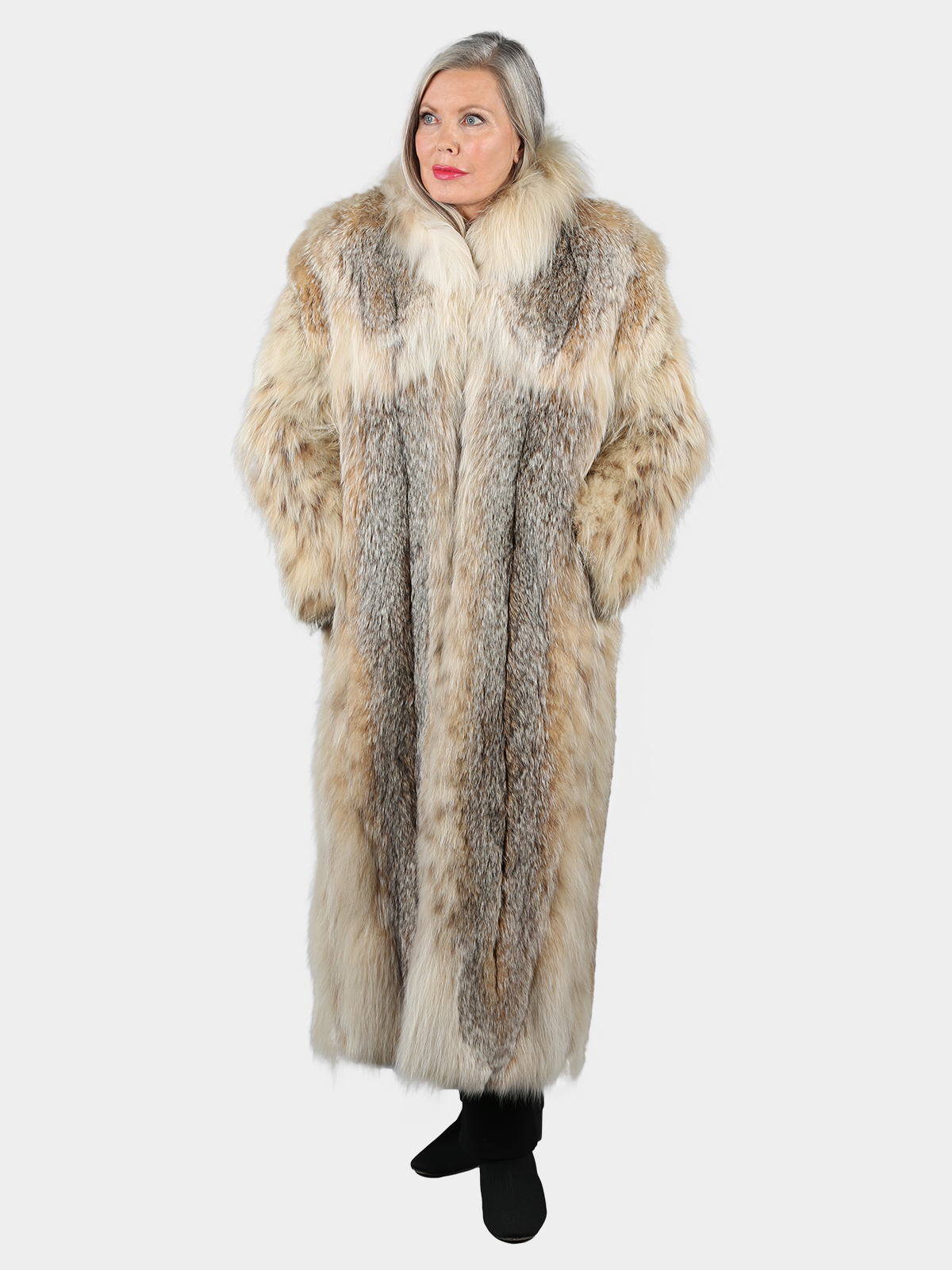 Woman's Natural Canadian Lynx Fur Coat