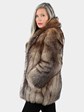Woman's Natural Crystal Fox Fur Jacket