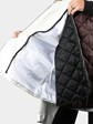 Woman's Pearl White Leather Jacket with Detachable Fox Fur Collar