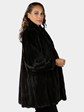 Woman's Natural Dark Mahogany Mink Fur Stroller Reverses to Leather