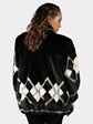 Woman's Natural Ranch Mink Fur Jacket with Diamond Inserts