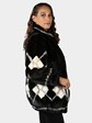 Woman's Natural Ranch Mink Fur Jacket with Diamond Inserts