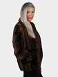 Woman's Dyed Brown Degrade Broadtail Lamb Fur Jacket
