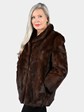 Woman's Natural Dark Mahogany Mink Fur Jacket