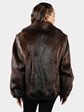 Men's Natural Dark Brown Long Hair Beaver Fur Jacket