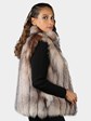 Woman's Natural Crystal Fox Fur Vest