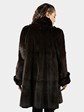 Woman's Brown Sheared Swing Style Mink Fur Stroller Reversible to Rain Taffeta