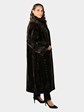 Woman's Natural Mahogany Semi Sheared Sculptured Mink Fur Coat