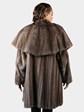 Woman's Natural Blue Iris Female Mink Fur 3/4 Coat by Sobara