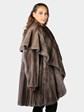 Woman's Natural Blue Iris Female Mink Fur 3/4 Coat by Sobara