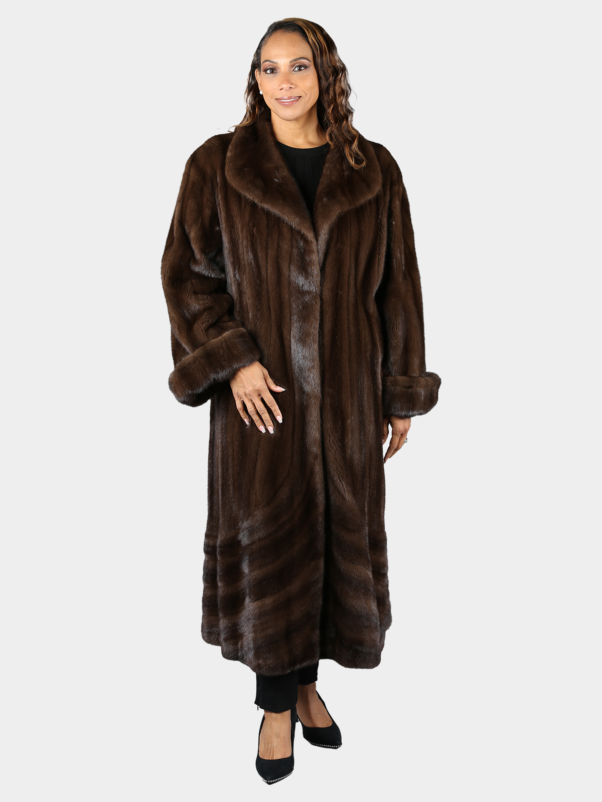 Woman's Natural Mahogany Female Mink Fur Coat