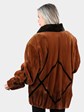 Woman's Plus Size Dyed Cinnamon Sheared Mink Fur Jacket