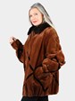 Woman's Plus Size Dyed Cinnamon Sheared Mink Fur Jacket