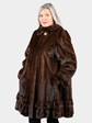 Woman's Natural Mahogany Female Mink Fur Swing 3/4 Coat by Revillon