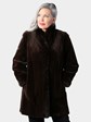 Woman's Dark Brown Sheared Mink Fur Stroller (Reversible)