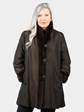 Woman's Dark Brown Sheared Mink Fur Stroller (Reversible)