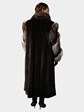 Plus Size Woman's Ranch Mink Fur Coat with Crystal Fox