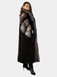 Plus Size Woman's Ranch Mink Fur Coat with Crystal Fox