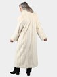 Woman's Natural Blush Mink Fur Coat with Fox Tuxedo