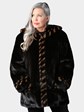 Women's Ranch Female Mink Fur Parka Reversing to Leather