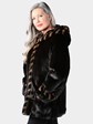 Women's Ranch Female Mink Fur Parka Reversing to Leather