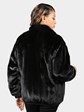 Man's Ranch Mink Fur Bomber Jacket Reversing to Black Leather