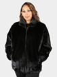 Man's Ranch Mink Fur Bomber Jacket Reversing to Black Leather