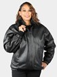 Man's Ranch Mink Fur Bomber Jacket Reversing to Black Leather