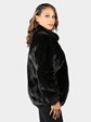 Man's Ranch Mink Fur Bomber Jacket Reversing to Black Leather