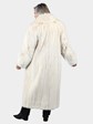 Woman's Blush Mink Fur Coat with Fox Tuxedo Front and Sleeves