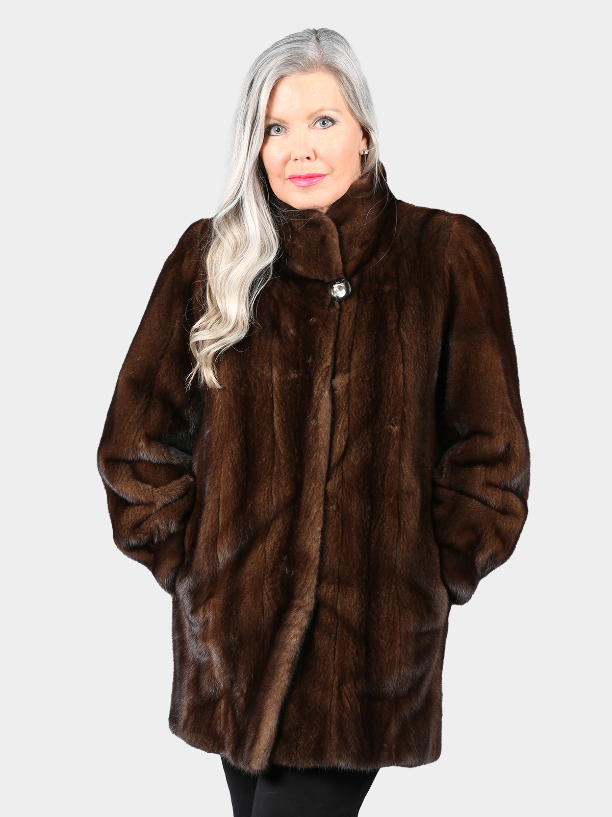 Woman's Natural Mahogany Female Mink Fur Jacket