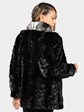 Women's Ranch Sculptured Mink Fur Jacket with Chinchilla Collar