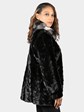 Women's Ranch Sculptured Mink Fur Jacket with Chinchilla Collar